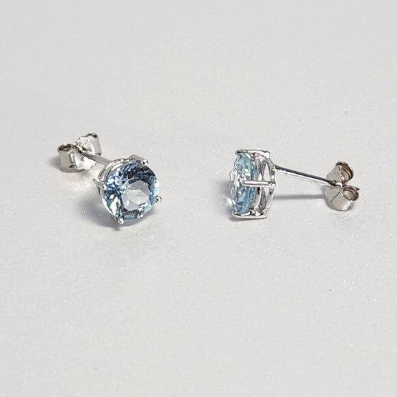 Blue Topaz Earrings 2 Carats tw - Picture 3 of 5